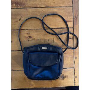 Bellezza Black Faux Leather Crossbody Bag With Magnetic Closure & Multiple Compa